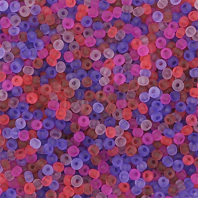 Frosted Colours Glass Seed Beads PW-WG88870-20-1