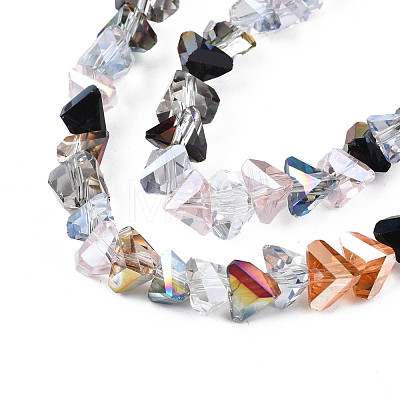 Electroplate Transparent Glass Beads Strands EGLA-N006-041-1