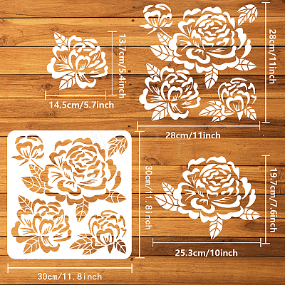 PET Hollow Out Drawing Painting Stencils DIY-WH0391-0579-1