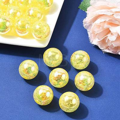 AB Color Transparent Crackle Round Acrylic Beads CACR-S006-07-1