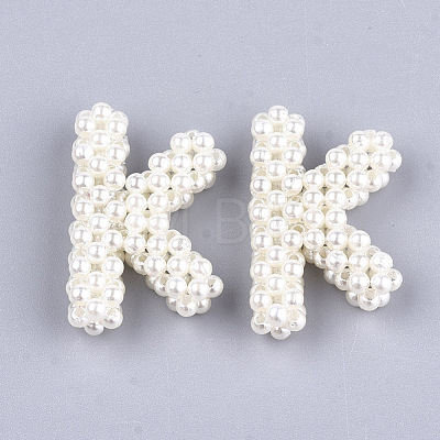 Handmade ABS Plastic Imitation Pearl Woven Beads X-FIND-T039-18-K-1