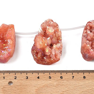 Electroplated Natural Druzy Agate Beads Strands G-N0259-05-1