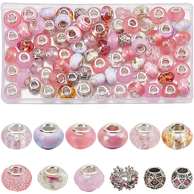 120Pcs 12 Styles Resin European Beads FIND-SC0010-24A-1