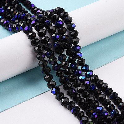 Electroplate Opaque Solid Color Glass Beads Strands EGLA-A034-P2mm-L01-1