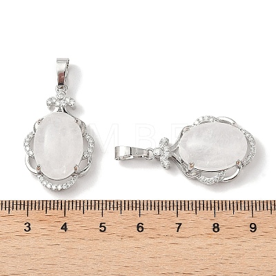 Natural Quartz Crystal Oval Pendants G-NH0025-15P-23-1