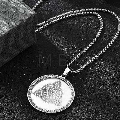 304 Stainless Steel Rhinestone Pendant Necklaces for Women NJEW-U021-06G-1