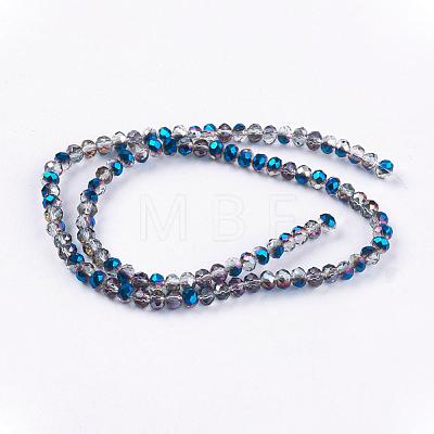 Electroplate Glass Faceted Rondelle Beads Strands EGLA-D020-3x2mm-22-1