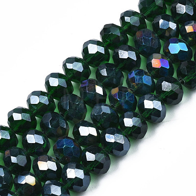 Electroplate Glass Beads Strands EGLA-A034-T10mm-B28-1