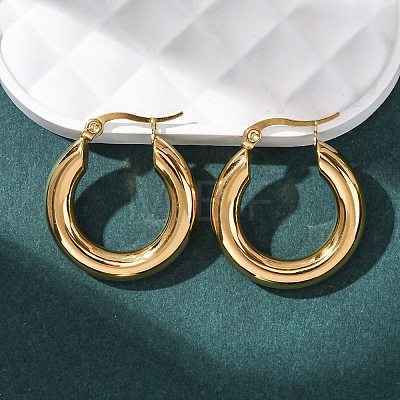 304 Stainless Steel Hoop Earrings EJEW-G458-02G-1