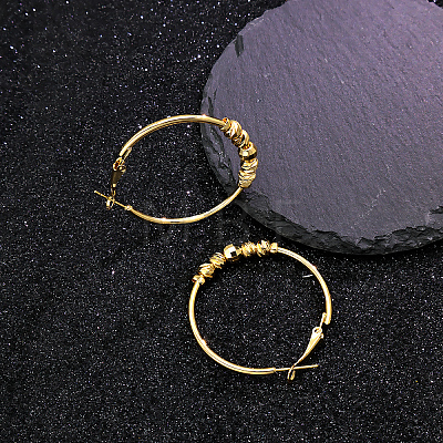 Fashionable 201 Stainless Steel Hoop Earrings SR8291-1