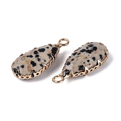 Natural Dalmatian Jasper Faceted Pendants G-Q606-104G-05-1