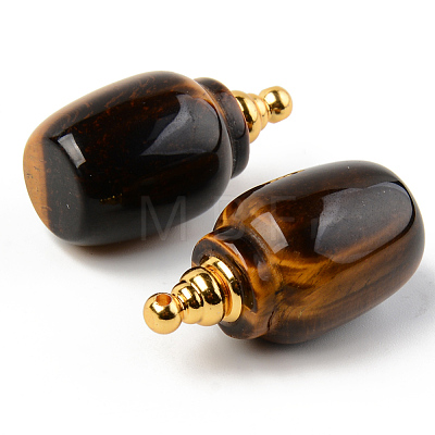 Natural Gemstone Openable Perfume Bottle Pendants G-R478-004C-1
