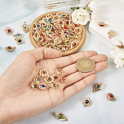 100Pcs 5 Styles Rack Plating Eco-Friendly Iron Charms IFIN-TA0001-54-1