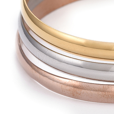 Fashion 201 Stainless Steel Bangle Sets BJEW-L664-024A-M-1-1