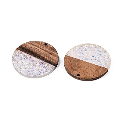 Epoxy Resin & Walnut Wood Pendants RESI-T057-10E-1