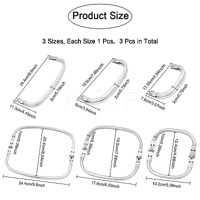 3Pcs 3 Style Aluminum Bag Handles FIND-CA0005-89-1