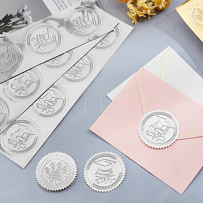 Custom Silver Foil Embossed Picture Sticker DIY-WH0336-006-1