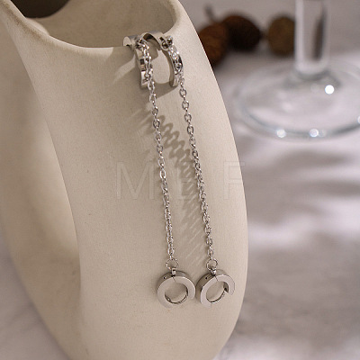 304 Stainless Steel Double Hoop Earrings MR5032-1