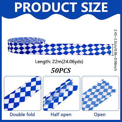 Polyester Tartan Pattern Ribbon OCOR-WH0078-540A-1