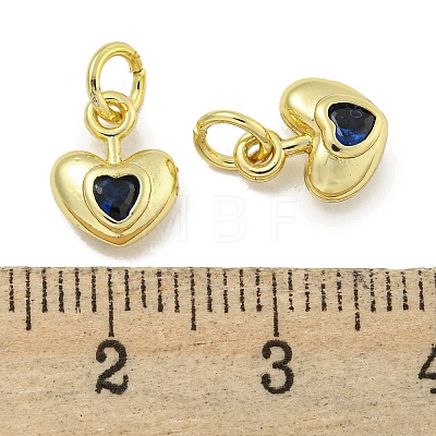 Rack Plating Brass Micro Pave Cubic Zirconia Charms KK-E114-01G-02-1