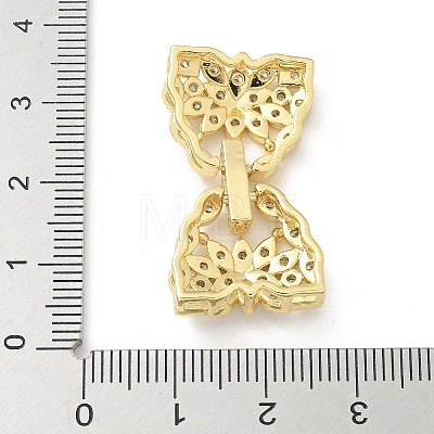 Brass Micro Pave Clear Cubic Zirconia Fold Over Clasps KK-Z083-04G-1