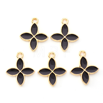 Light Gold Plated Alloy Enamel Pendants X-ENAM-R136-15D-1