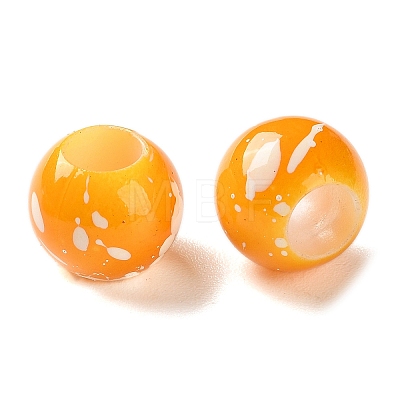 Spray Painted ABS Plastic European Beads KY-G033-01B-02-1