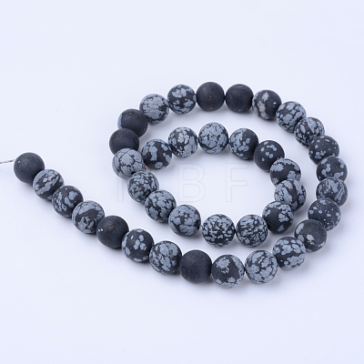 Natural Snowflake Obsidian Beads Strands X-G-Q462-10mm-10-1