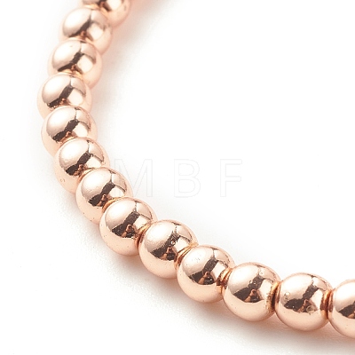 Synthetic Hematite Round Beaded Stretch Bracelet with Cubic Zirconia BJEW-JB07798-04-1