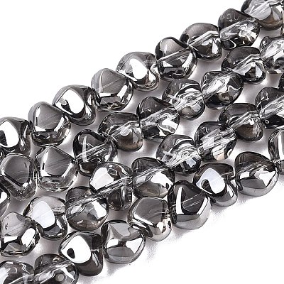 Electroplate Transparent Glass Beads Strands EGLA-Q133-01A-03-1