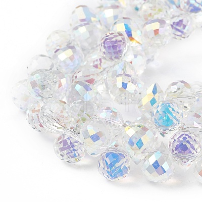 Transparent Electroplate Glass Beads Strands EGLA-F152B-AB02-1