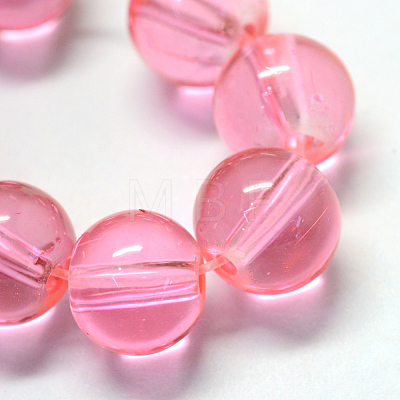 Baking Painted Transparent Glass Round Bead Strands X-DGLA-Q022-8mm-07-1