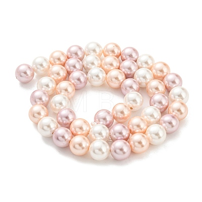 Electroplated Shell Pearl Beads Strands X-SHEL-F008-03B-06-1