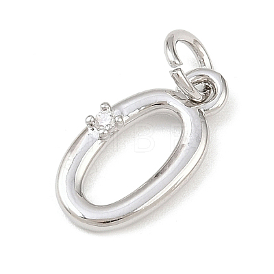 Brass Micro Pave Clear Cubic Zirconia Charms KK-P339-27P-00-1