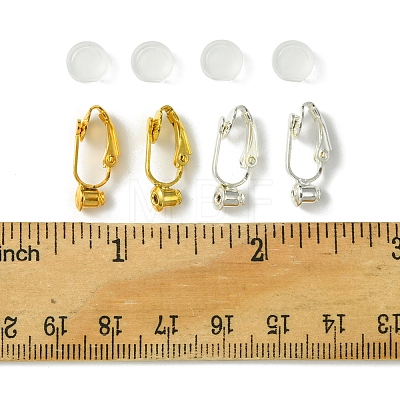 12Pcs 2 Color Brass Clip-on Earring Converters Findings KK-FS0001-31-1