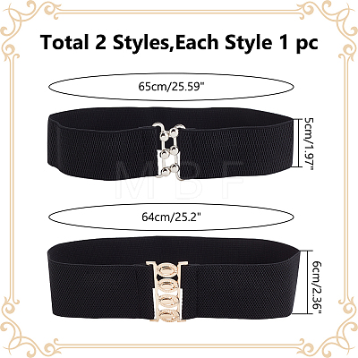 WADORN 2Pcs 2 Styles Polyester Elastic Corset Belts AJEW-WR0002-19A-1