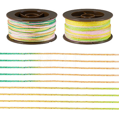 2 Rolls 2 Colors Segment Dyed Round Polyester Twisted Cords OCOR-TA0003-65A-1