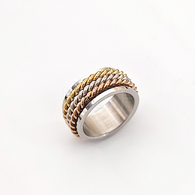 Retro Rotatable 304 Stainless Steel Finger Rings FS-WG84C22-37-1