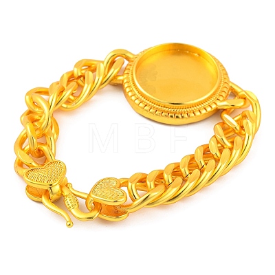 Brass Cuban Link Chain Bracelets Findings KK-G502-05G-1