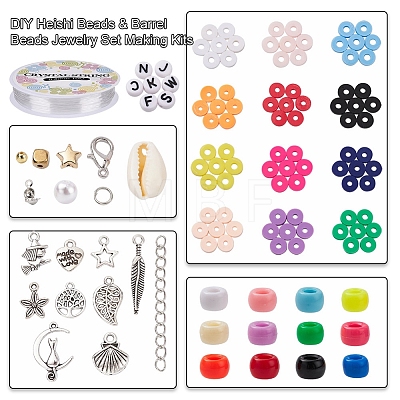 DIY Heishi Beads & Barrel Beads Jewelry Set Making Kits DIY-YW0004-89-1