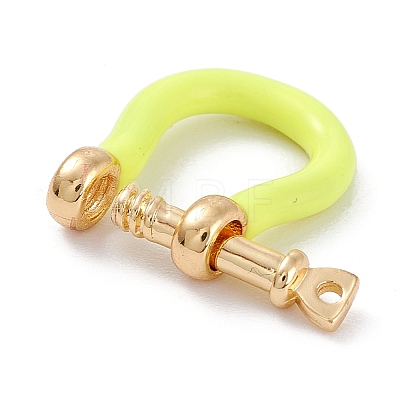 Brass Enamel D-Ring Anchor Shackle Clasps KK-P201-01G-C-1
