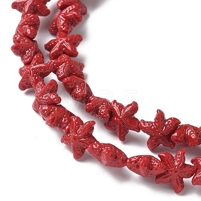 Synthetic Coral Dyed Carved Beads Strands CORA-K009-06A-03-1