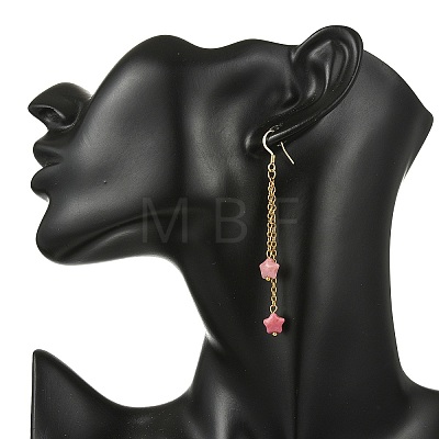 Star Natural & Synthetic Mixed Stones Earrings for Women EJEW-JE07130-1
