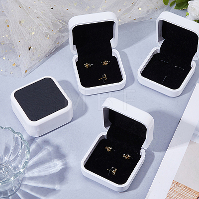 Plastic Cufflink Packing Boxes with Flip Hinged Lid CON-WH0100-51B-1