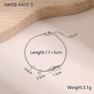 304 Stainless Steel Pave Cubic Zirconia Charm Bracelets WG7D1B6-02-1