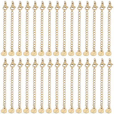 30Pcs 304 Stainless Steel Curb Chain Extender STAS-BM0001-08-1