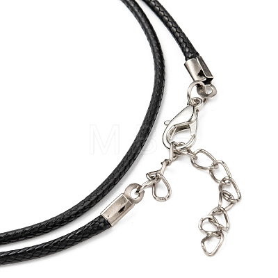 Waxed Cord Necklace Making with Iron Findings NJEW-R229-2.0mm-1