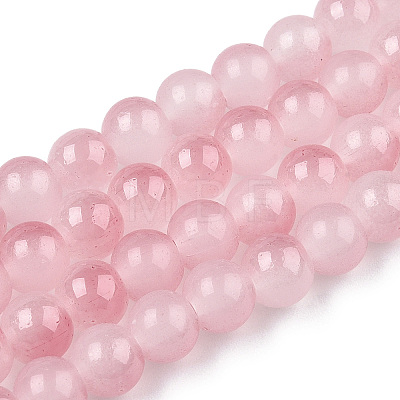 Baking Paint Imitation Jade Glass Round Bead Strands X1-DGLA-N003-8mm-04-1