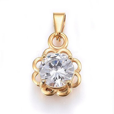 Cubic Zirconia Pendants STAS-P216-14G-1