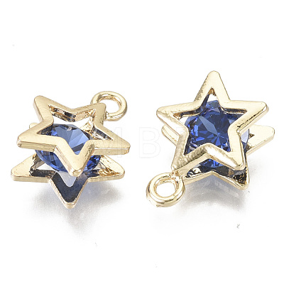 Brass Micro Cubic Zirconia Charms KK-N235-034C-1